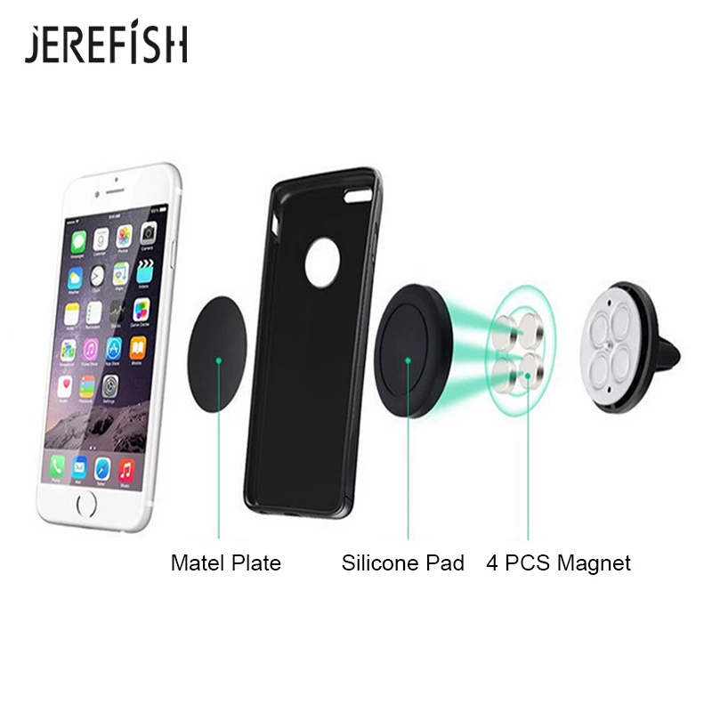 Универсальный автомобильный держатель для телефона JEREFISH магнитный iPhone 6 7 8 Plus X