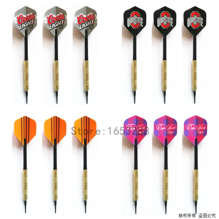 12 шт. дартс набор мягкий наконечник черный вал Дартс для электронной дартборд