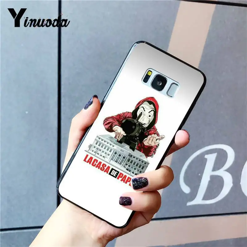 Черный мягкий силиконовый чехол Yinuoda из ТПУ для телефона Samsung Galaxy S8 S7 edge S6 plus S5