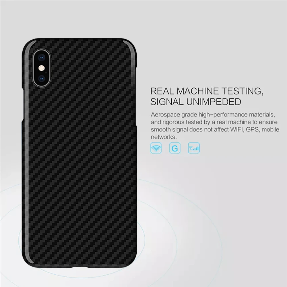 Ультратонкий глянцевый черный чехол из углеродного волокна для iPhone XS Max