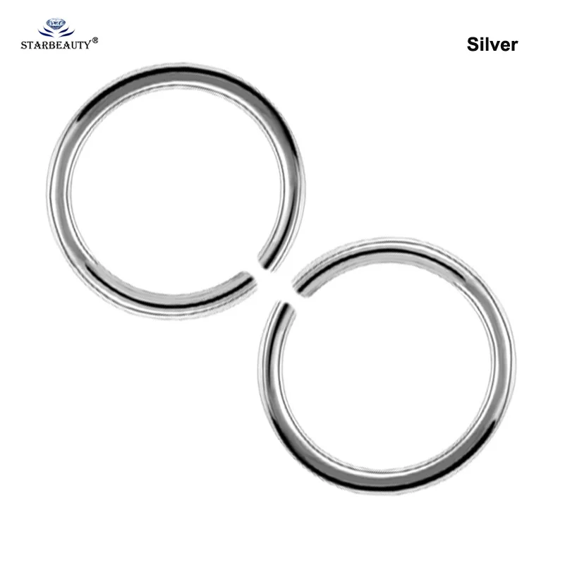 Silver x 2pcs 2 шт. 20G 6/8/10 мм фальшивый нос кольцо спирали пирсинг кольцо для пирсинга губ поддельные перегородки Пирсинг для пупка пирсинг Pircing серьги в виде колец, ювелирные изделия - Окраска металла: Silver x 2pcs