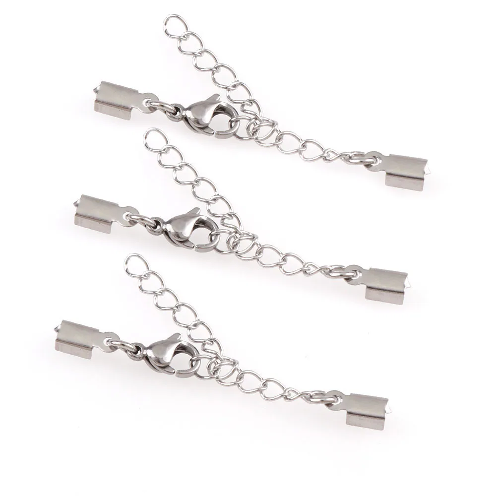 5 шт./лот обжимные колпачки для шнура из нержавеющей стали подходят ювелирных