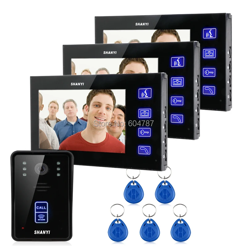 Видеодомофон с сенсорной кнопкой и цветным монитором 7 дюймов дверной звонок