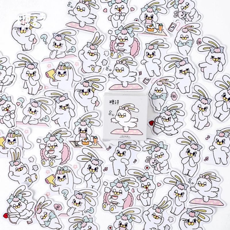 

45 Pcs/box lose weight rabbit paper sticker DIY decoration stickers diary photo album scrapbooking planner label stickers