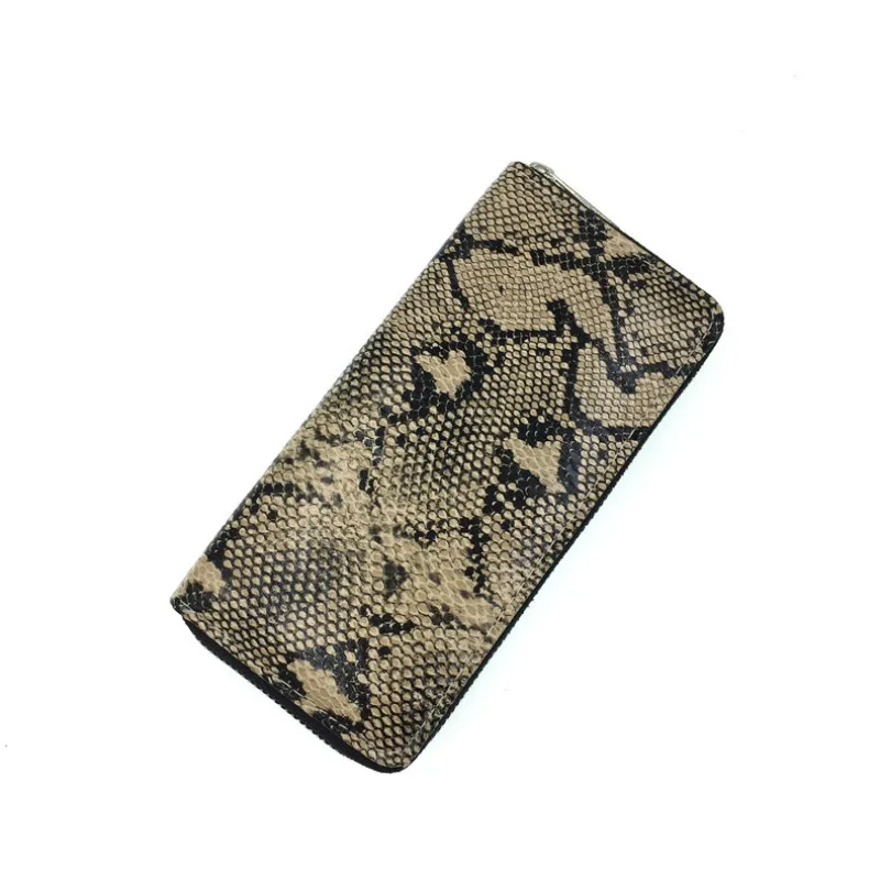 Модный женский длинный клатч из искусственной кожи с узором под змеиную кожу