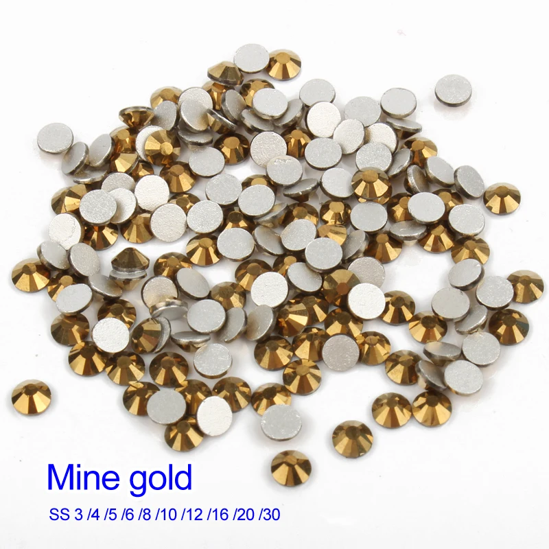 Стразы для дизайна ногтей круглые стеклянные камни клей SS3-SS50 бесплатная
