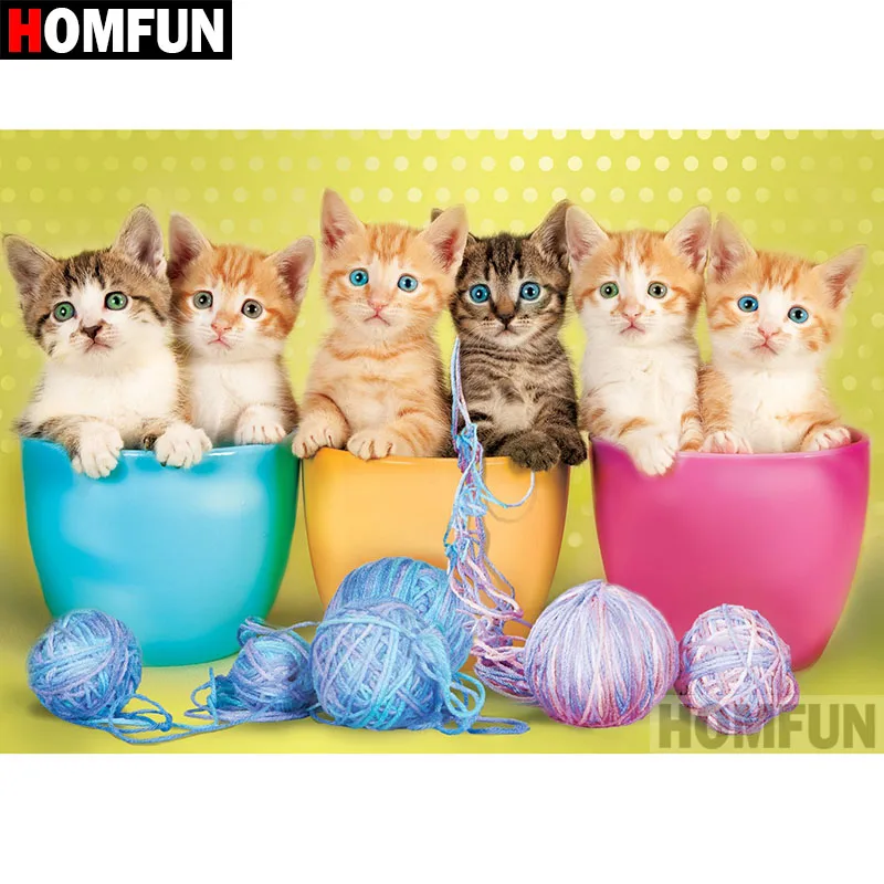 HOMFUN 5D Diy Алмазная вышивка крестиком на рисунке &quotс изображением животных