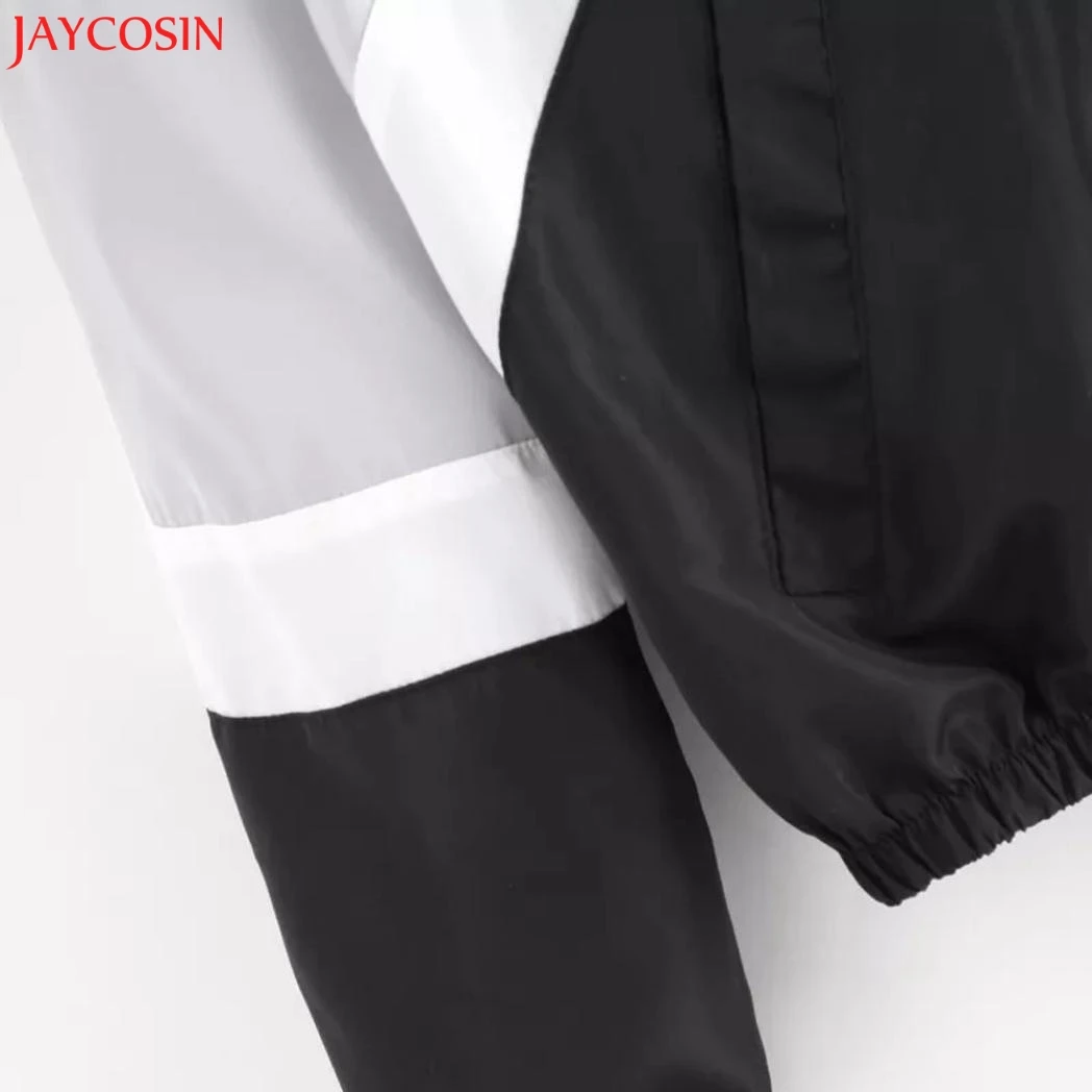 JAYCOSIN женское лоскутное тонкое пальто с длинными рукавами и карманами на молнии