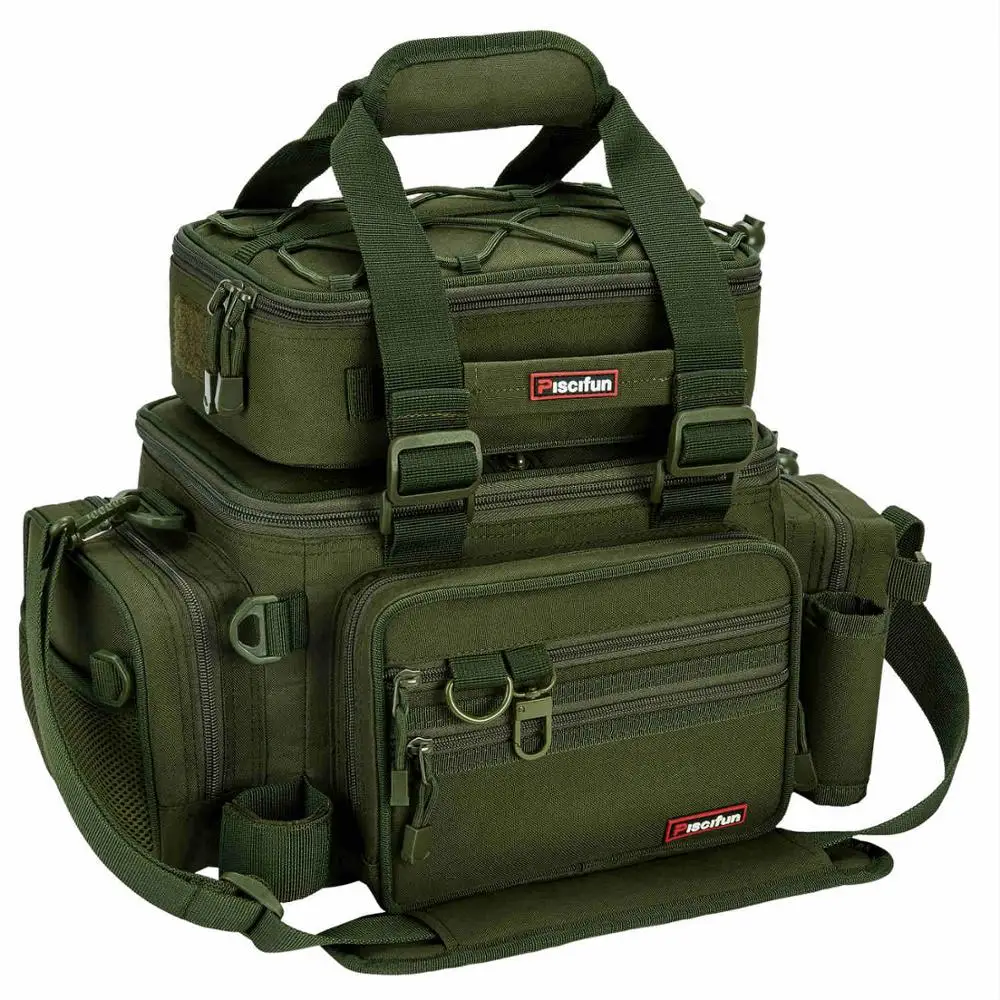 Army Green Piscifun рыболовные сумки, сумка для снастей, большая нейлоновая уличная водонепроницаемая сумка через плечо для кемпинга, походов, охоты, путешествий - Цвет: Army Green