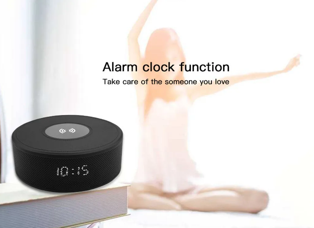 Беспроводное зарядное устройство Bluetooth динамик будильник телефон для Samsung iPhone
