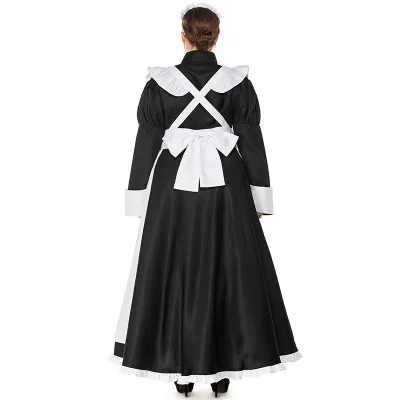 

Woman Plus Size Classic Black And White French Apron Maid Sexy Dress Women Maidservant Costume Halloween Purim Cosplay Costume