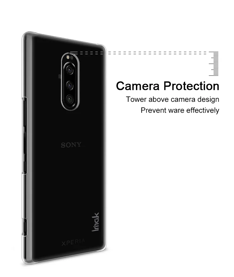Чехол IMAK Для Sony Xperia 1 прозрачный износостойкий жесткий чехол из поликарбоната для