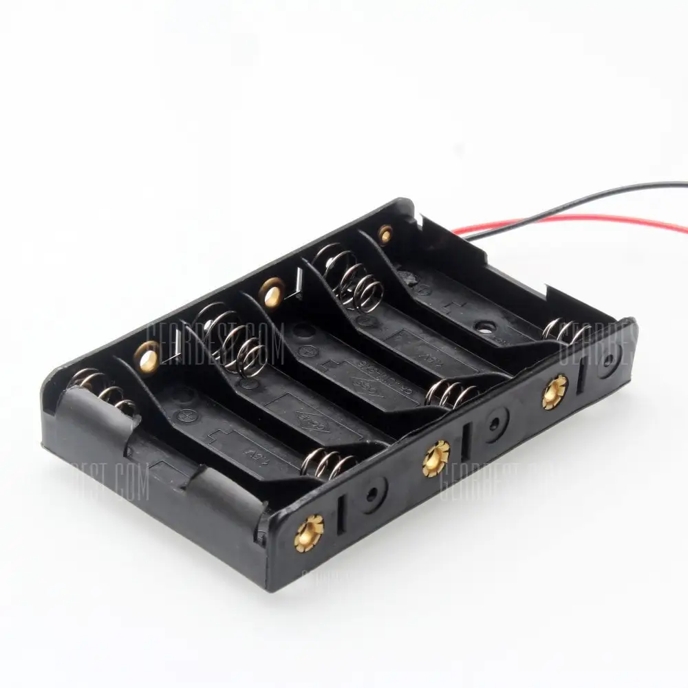 DIY 9V 6 x AA держатель батареи Чехол коробка с разъемом постоянного тока для