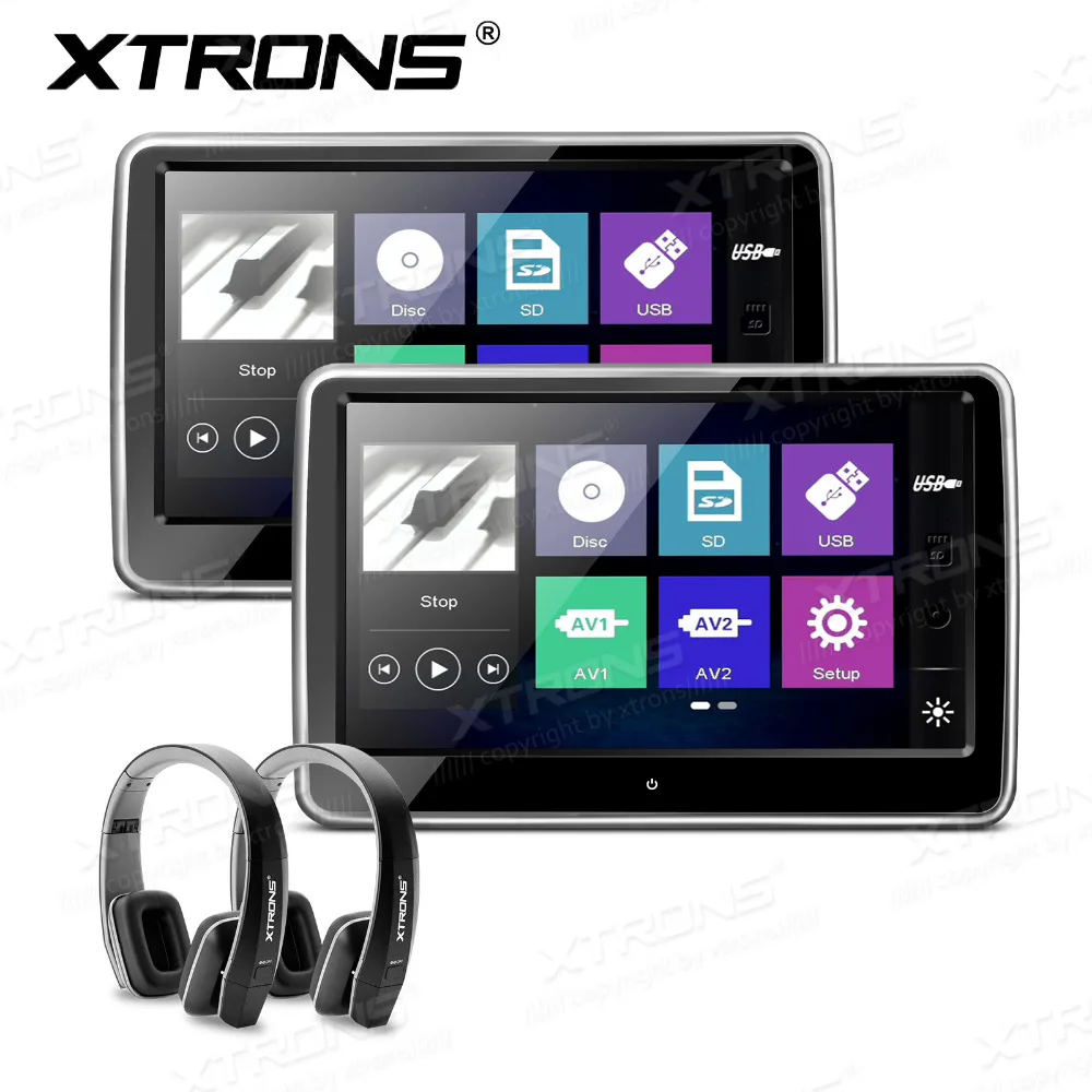 XTRONS 2 шт. монитор 10 1 &quotHD цифровой TFT емкостный сенсорный экран 1080P видео