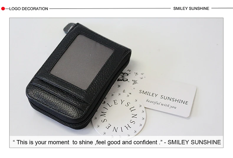 Smiley sunshine держатели для кредитных карт из натуральной кожи Rfid walleбизнес чехол для банковских карт держатель для карт и id Держатели porte carte