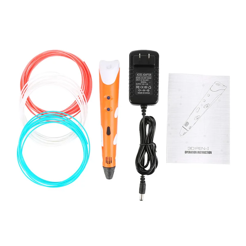 orange Centechia 3D Ручка DIY 3d принтер Ручка Рисунок 3d печать ручки с ABS/PLA нити для детей Рождество подарок на день рождения с коробкой - Цвет: orange