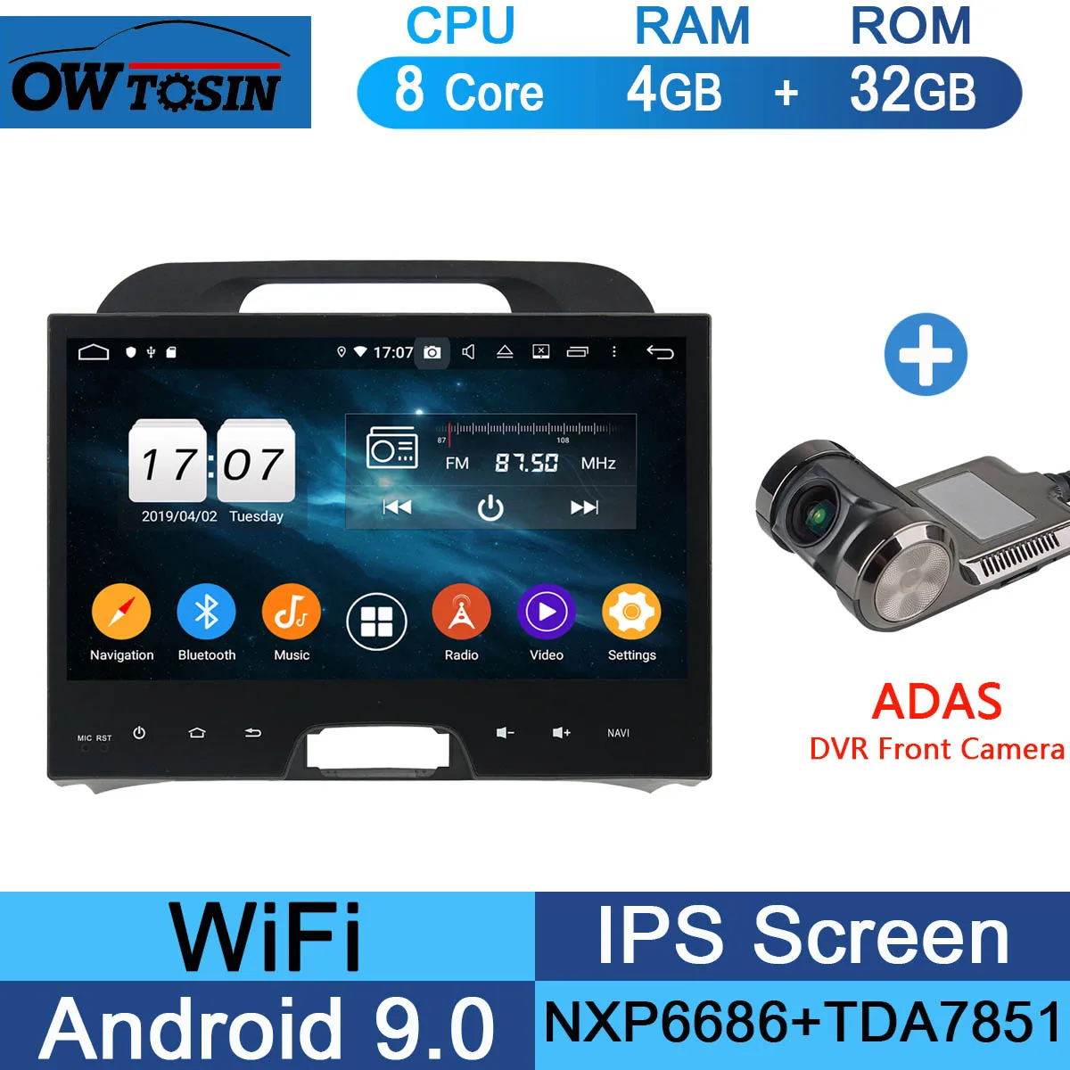 32G Adas Camera 10," ips 8 ядерный 4G+ 64G Android 9,0 Автомобильный мультимедийный плеер для Kia Sportage R 3 2010- радио gps навигация Parrot BT CarPlay - Цвет: 32G Adas Camera