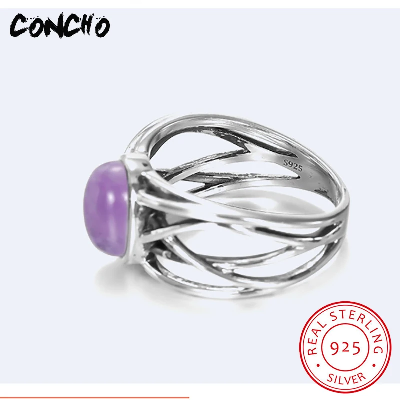 2018 Rushed New Trendy Bands Amethyst Party Tension Setting Anel Feminino Concho Jewelry 925 Sterling Geometric Rings For Women | Украшения