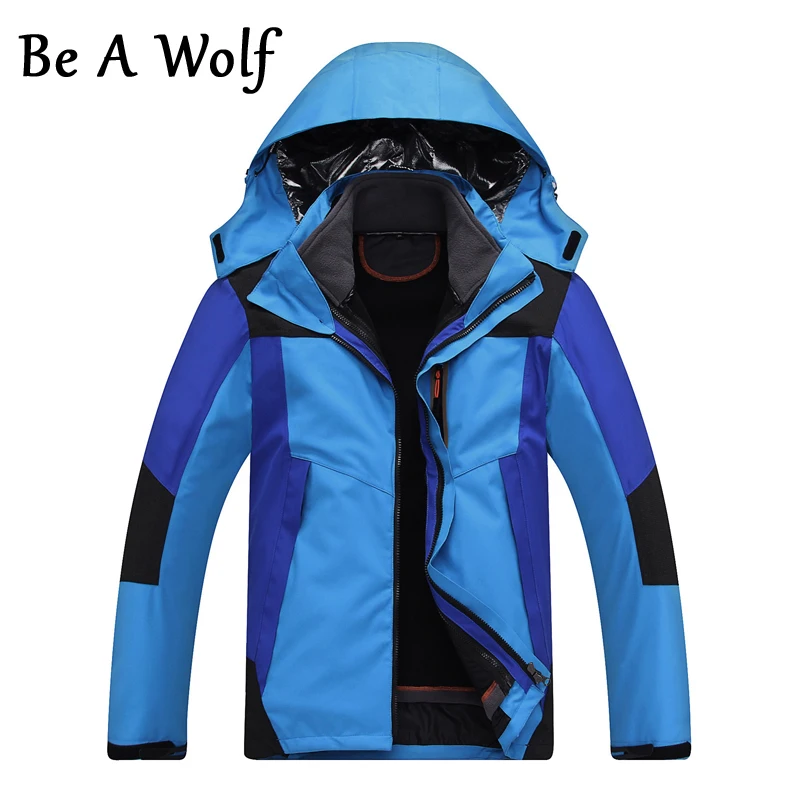 Мужская водонепроницаемая куртка 2 в 1 Be A Wolf из флиса уличная спортивная теплая