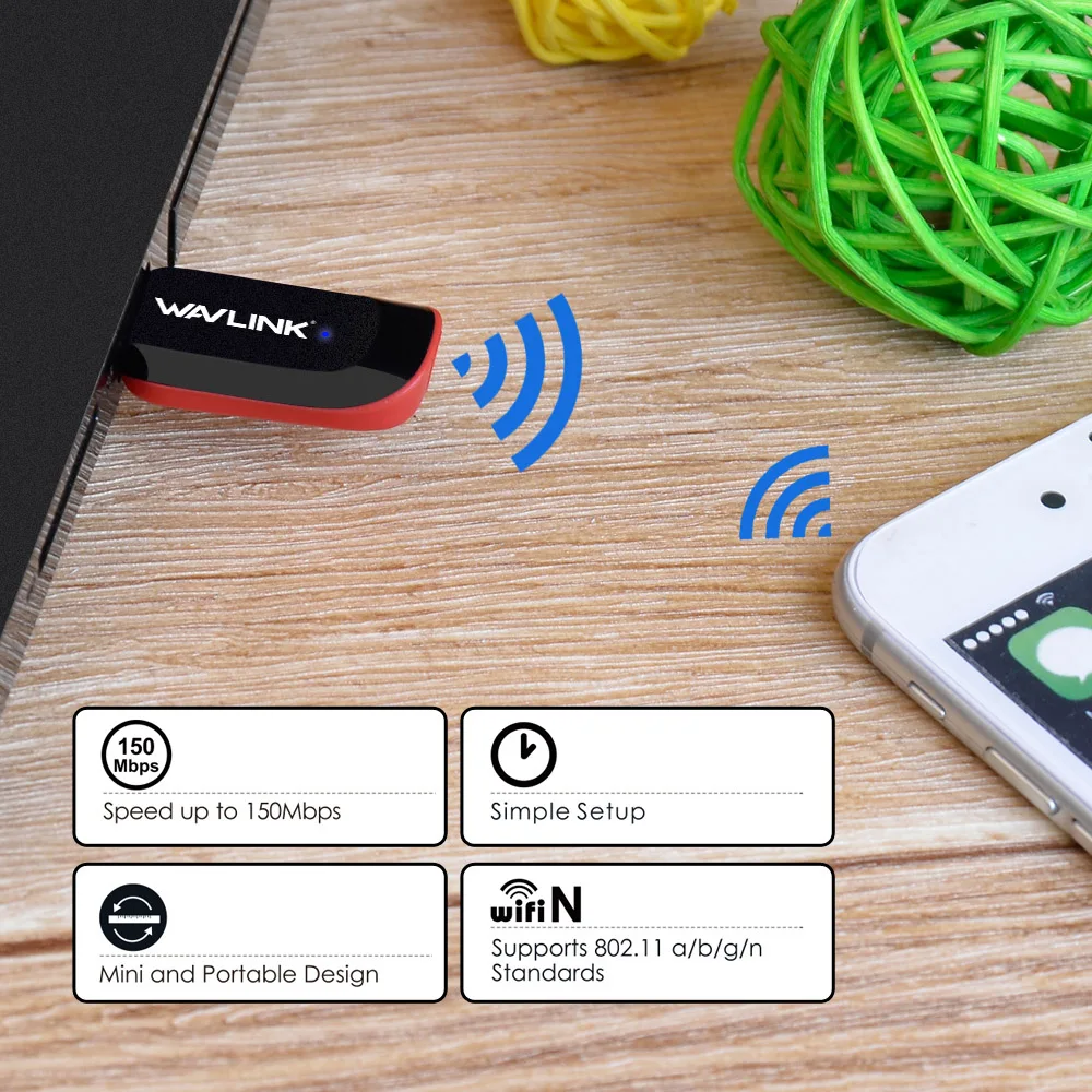2017 Wavlink Mini Usb Беспроводной 2 4 г N 150 Мбит/с USB 0 адаптер Wi Fi поддерживает Windows XP /Vista/7/8/8