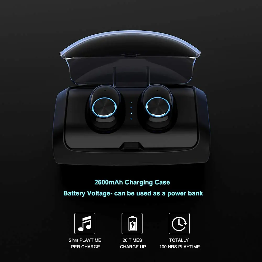 Беспроводные наушники V6 Bluetooth 5 0 со встроенным микрофоном стерео звук 100 часов