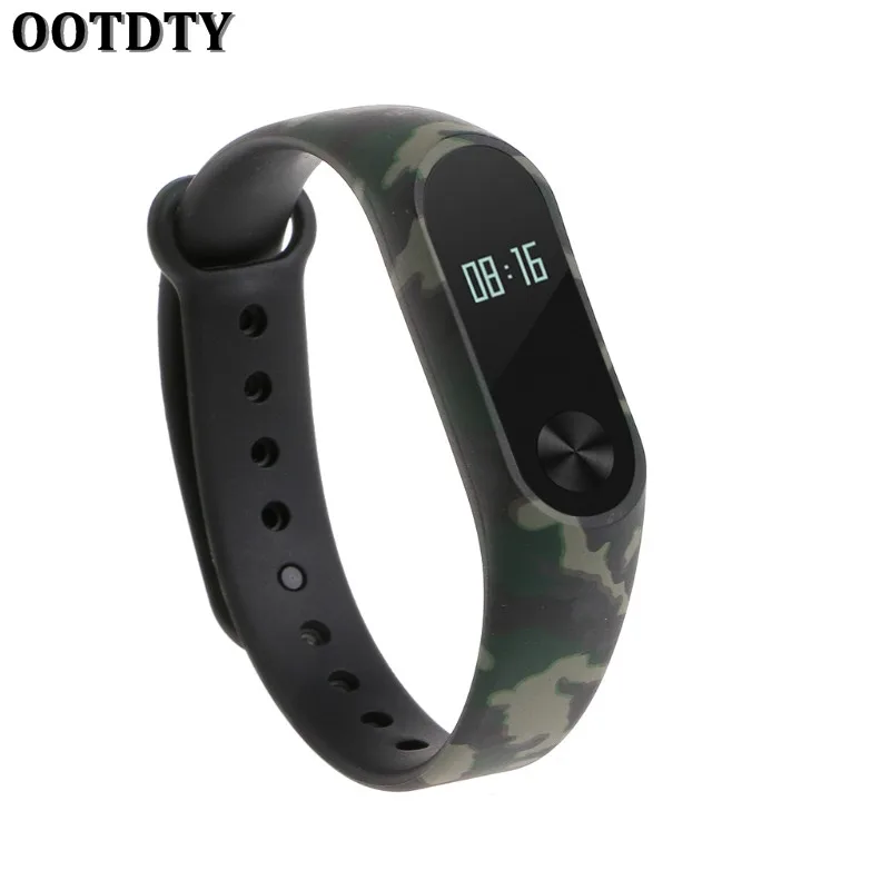 Камуфляжный ремешок для наручных часов OOTDTY из ТПУ сменный умных Xiaomi MI Band 2 |
