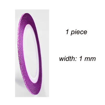 Silver Magenta 1mm Матовая наклейка для ногтей ширина круга 1 2 3 мм цветной дизайн ногтей Наклейка s маникюрный круг самоклеющаяся наклейка s накладные ногти NDL - Цвет: Silver Magenta 1mm