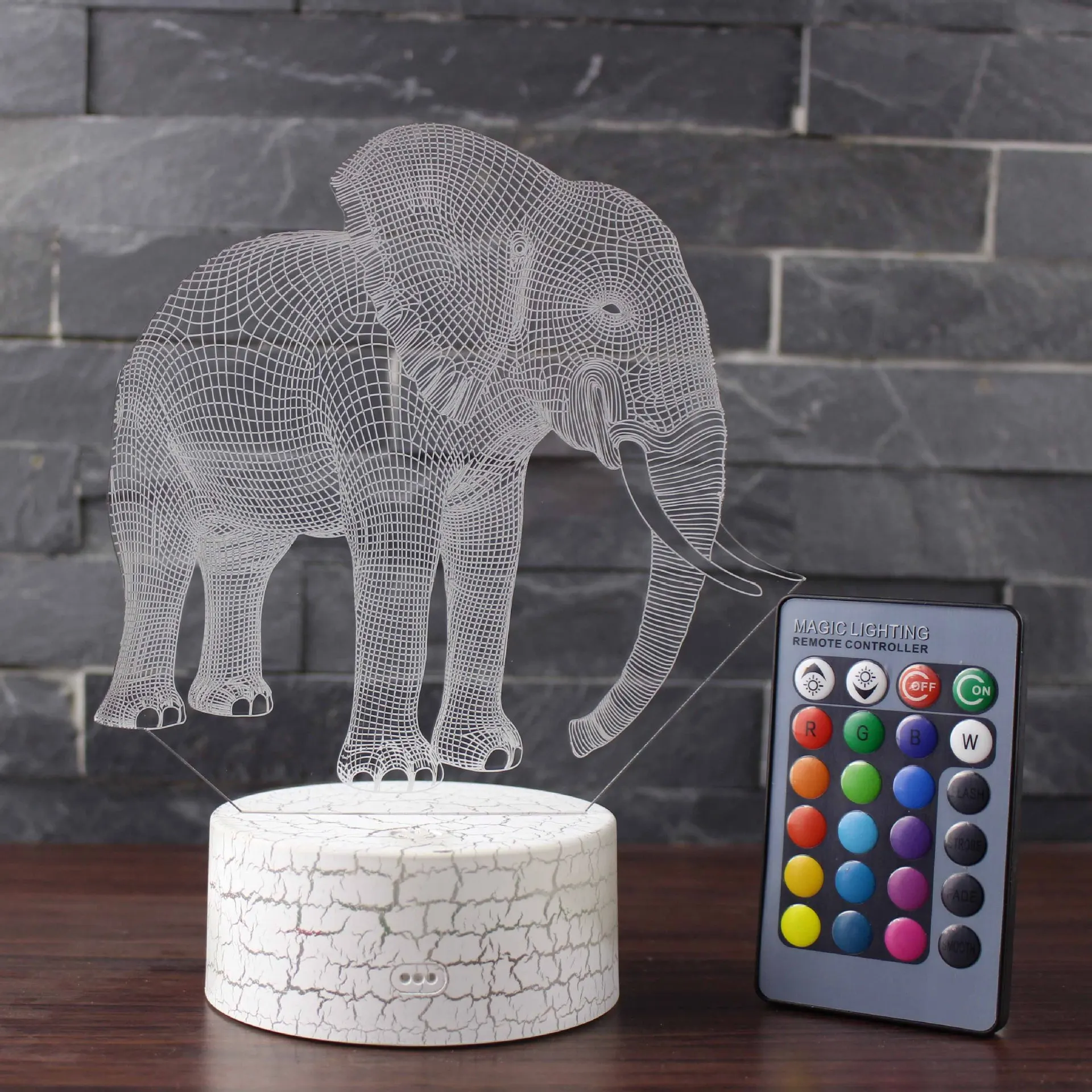 3d цветная светодиодная лампа со слонами рождественские украшения акриловая