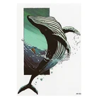 Водостойкие Временные татуировки, наклейки, крутые флеш-татуировки, Кит, Переводные татуировки искусственные татуировки для женщин, мужчин, детей