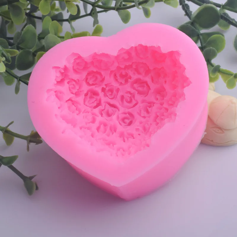 Свеча сделай сам форма Love Rose силиконовая креативная ароматерапия гипсовая для