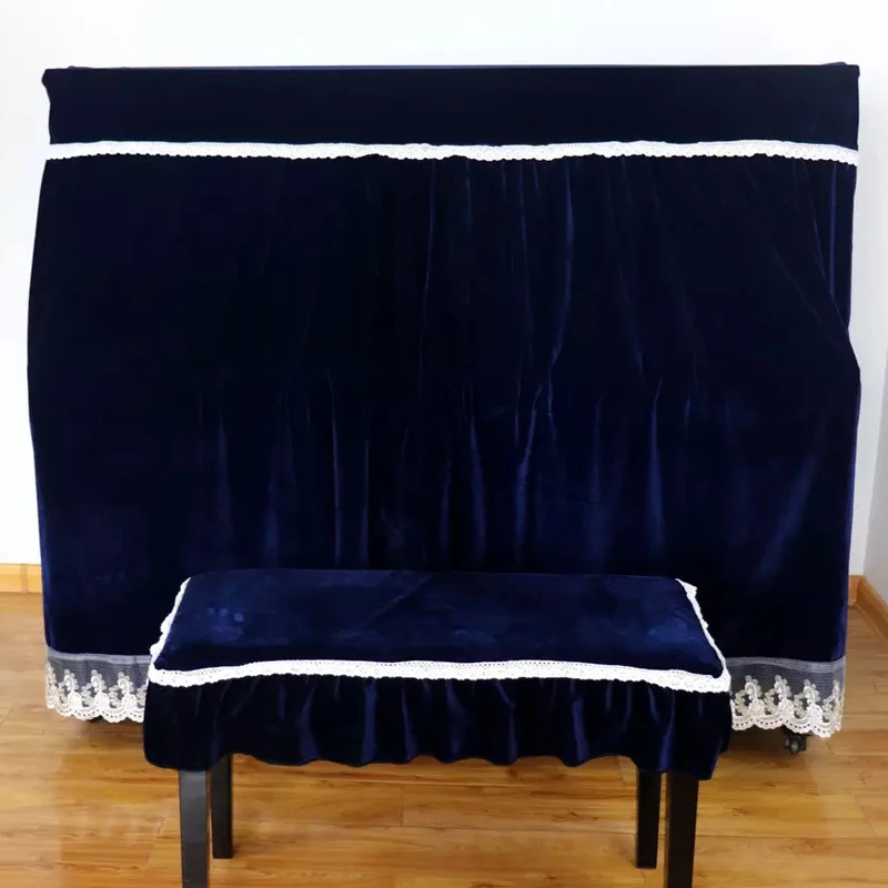 

153*33*120CM Minimalism Velvet Pleuche Material and Lace Piano Dustproof Cover Seats Chairs Towel Cover