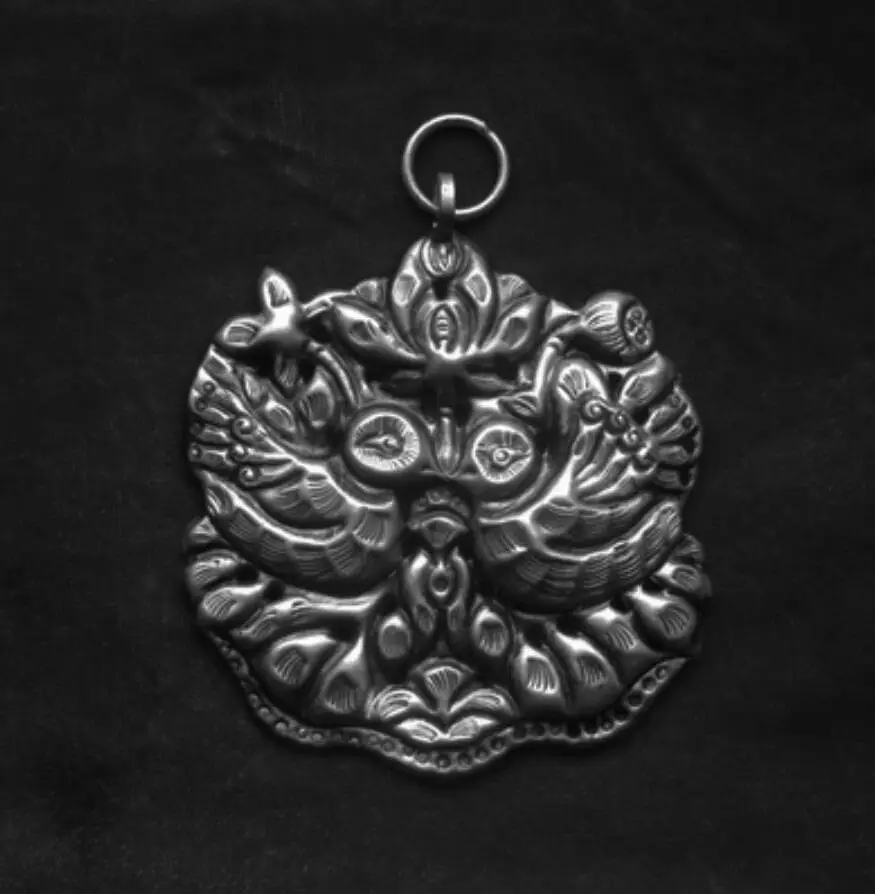 hot sell new - Handmade Miao silver pure handmades 925 embroidery accessories Butterfly Silver luck Necklace Pendant | Украшения и
