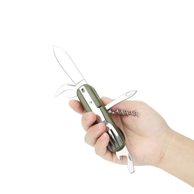 

Уличный Многофункциональный складной нож столовая Посуда Аксессуары для кемпинга пикника походов Карманный Брелок Снежинка Инструмент Та...