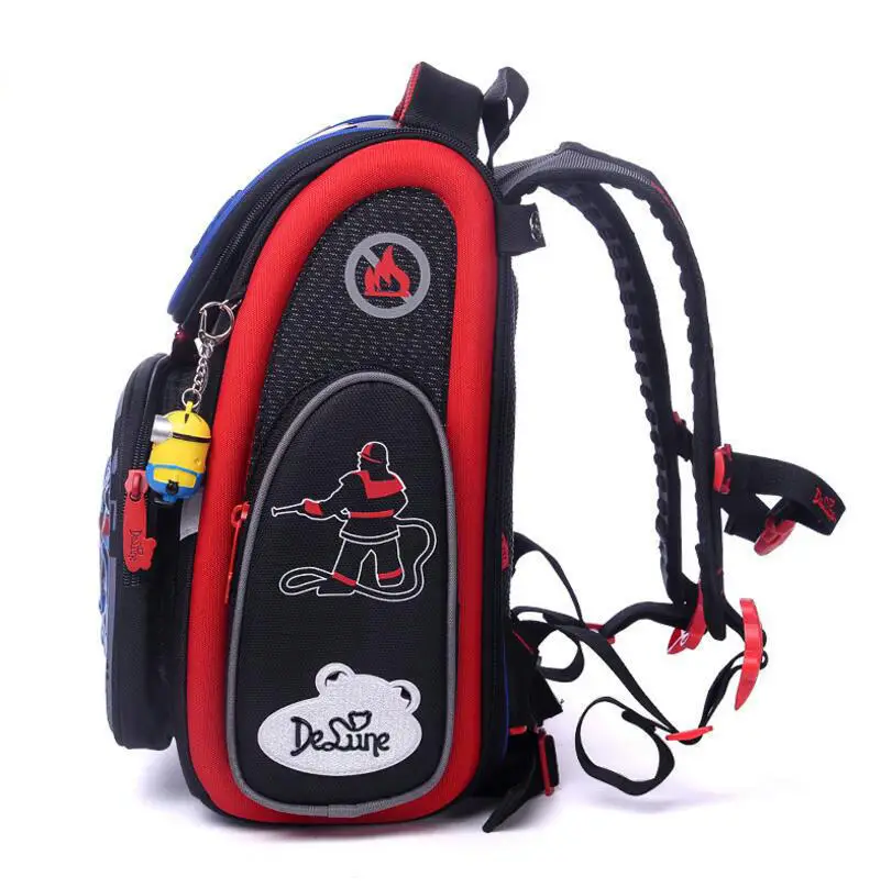 Delune Brand Grade 1-3 Kids 3D cars print boys' School bag Children Orthopedic Ergonomic Design Backpack Mochila Escolar | Багаж и