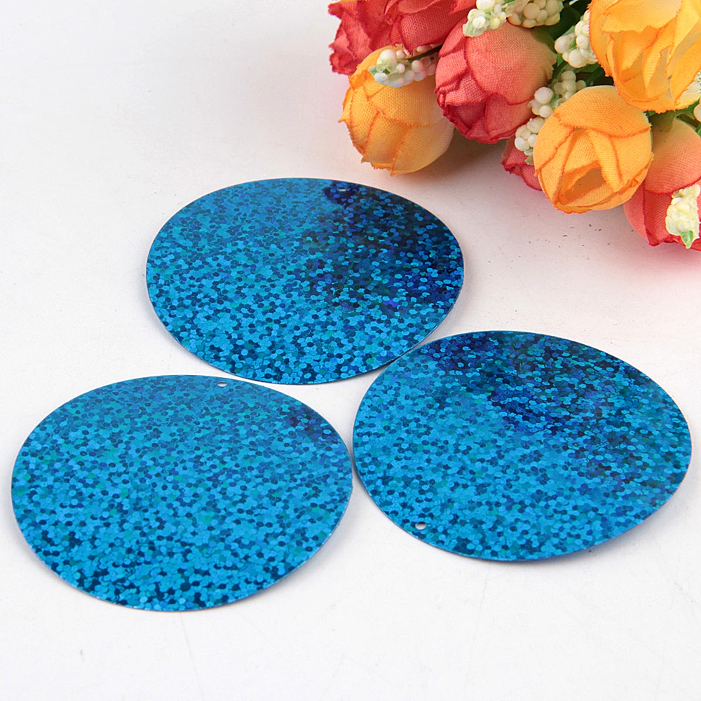 5cm laser blue Разные размеры, синяя блестка, 3 мм, 30 мм, сделай сам, ПВХ, блестящая Плоская Круглая чашка, свободная тесьма с пайетками для шитья, свадебные украшения, Lentejuelas, 20 г - Цвет: 5cm laser blue
