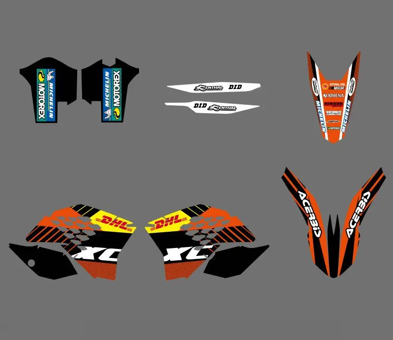 Мотоциклетная команда Стикеры графические наклейки деко для KTM SX SXF XC XCW SX EXC SMR XCRW 125 200 250 350 450 505 530 2008 2009 2010 2011