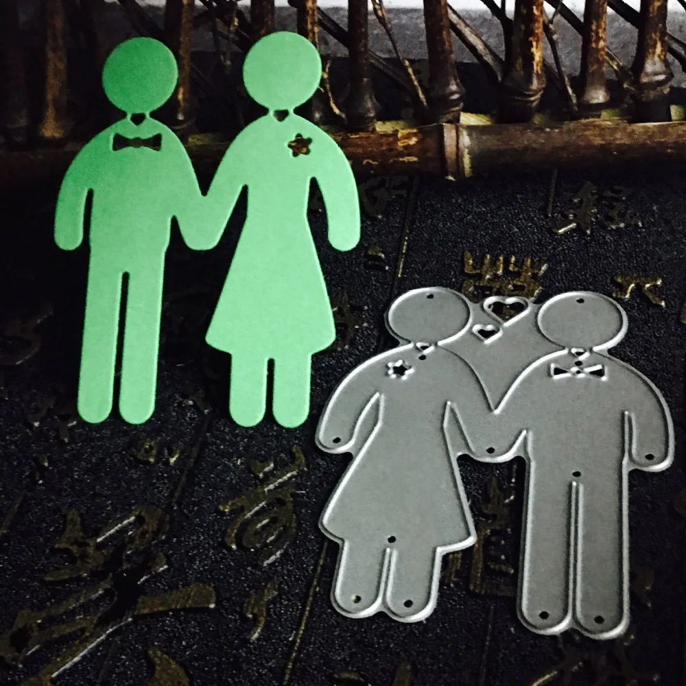 Lover Couple Background Metal Cutting Dies Wedding DIY Scrapbooking Embossing Invitation Paper Cards making Decorative Craft Die | Дом и сад