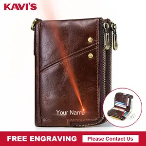 Кошелек мужской из натуральной кожи с Rfid-защитой и отделением для монет