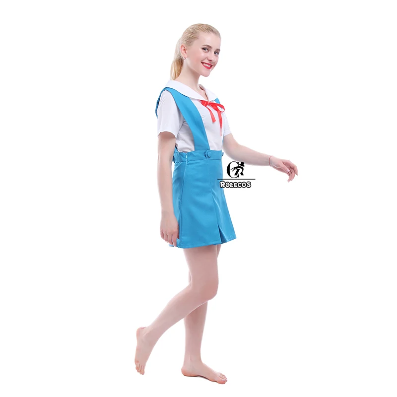 Аниме Косплей костюмы ROLECOS из ЭВА костюм Аянами Рей синяя школьная форма летние