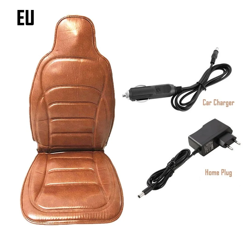 EU Plug Электрический Mulifunction массаж тела с подогревом автомобильное сиденье для дома и офиса Автомобильная сидение кресло массажер Поясничный задняя Шея коврик 3 файла - Название цвета: EU Plug