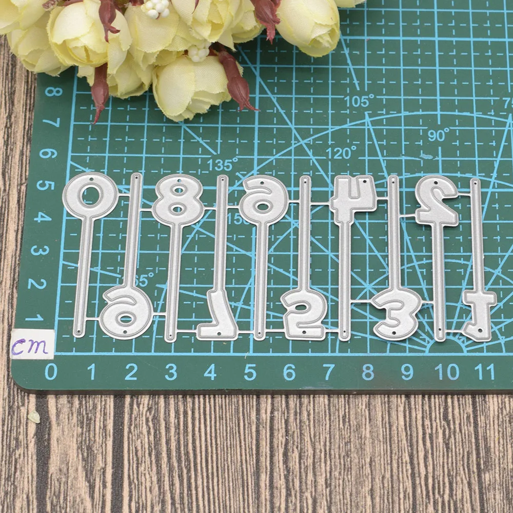 Цифровые металлические штампы с цифрами от 0 до 9 слова для скрапбукинга альбома