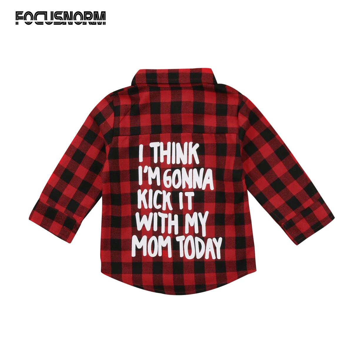 Милые детские топы в клетку с длинными рукавами и буквенным принтом для