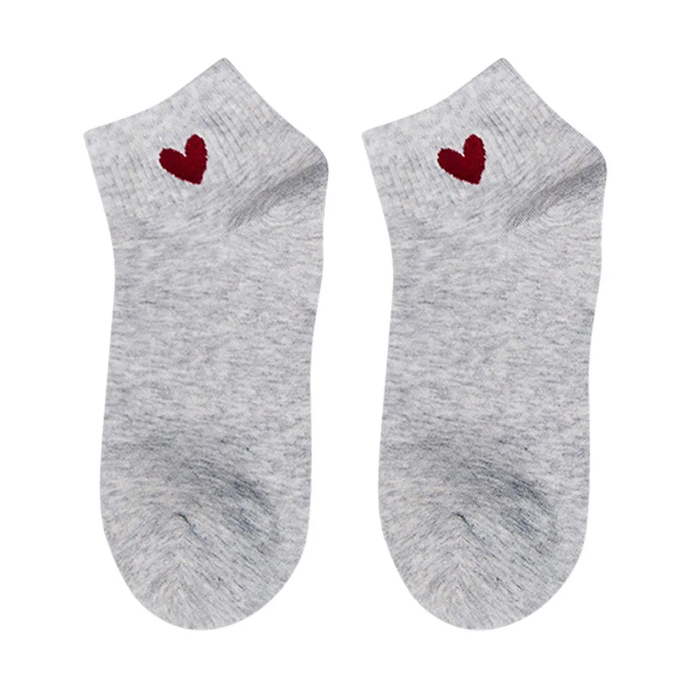

Red Heart Cute College Wind Simple Basic Fresh Female Socks Warm Comfortable Cotton Spring And Summer Fashion Short Socks