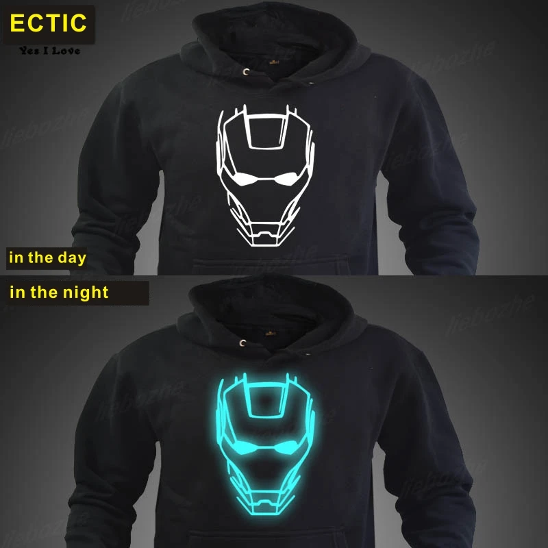 Ectic Batman Модные мужские толстовки светящаяся спортивная одежда Мужской свитшот