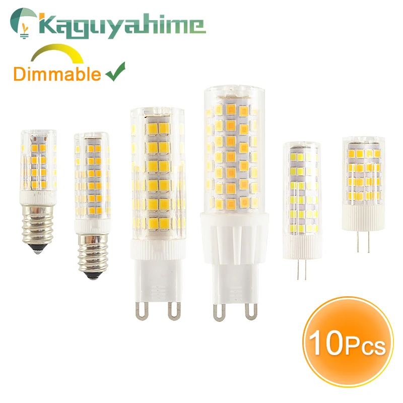 Kaguyahime 10 шт./лот LED G9 E14 G4 лампа с регулируемой яркостью 3 Вт 5 7 9 DC 12 В AC 220 COB прожектор