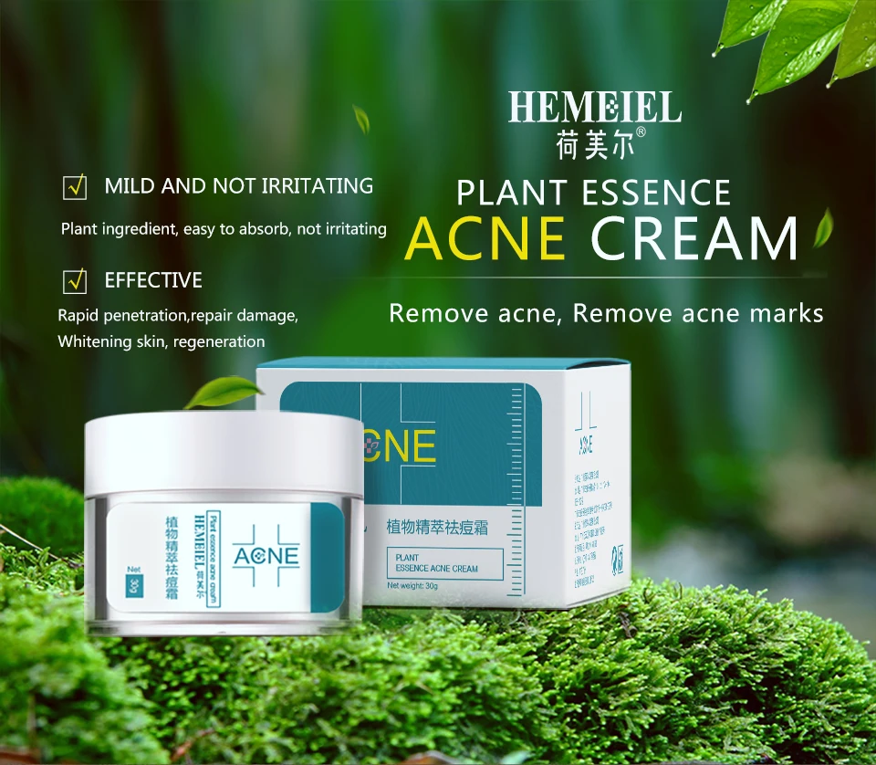 

Hemeiel Pimple Acne Treatment Cream Plants Essence Anti Acne Serum Shrink Pore Scar Removal Moisturizing Whitening Face Cream