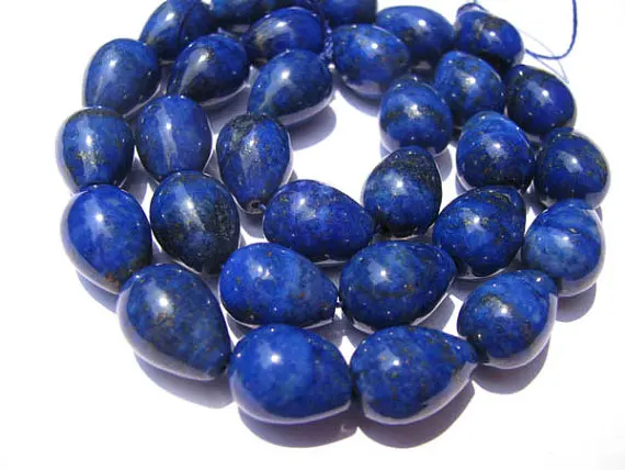 

3strands 10x14mm genuine Lapis Lazuli Gemstone ,cube lapis bead drop peach jewelry bead