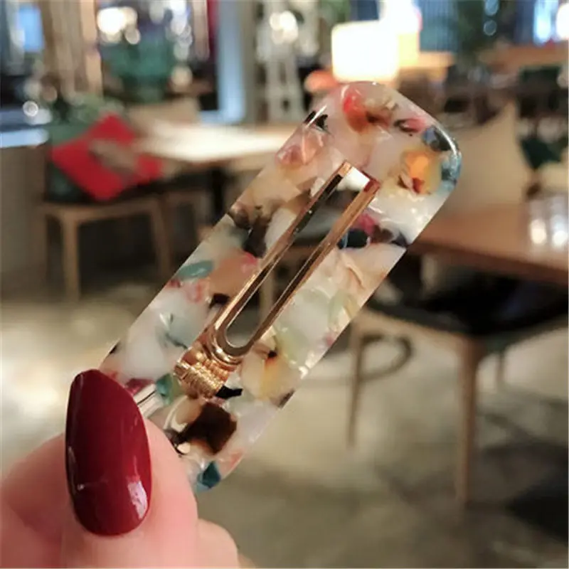 New Fashion Women Girls Acrylic Hollow Waterdrop Rectangle Hair Clips Tin Foil Sequins Hairpins Barrettes Headbands Accessories | Украшения