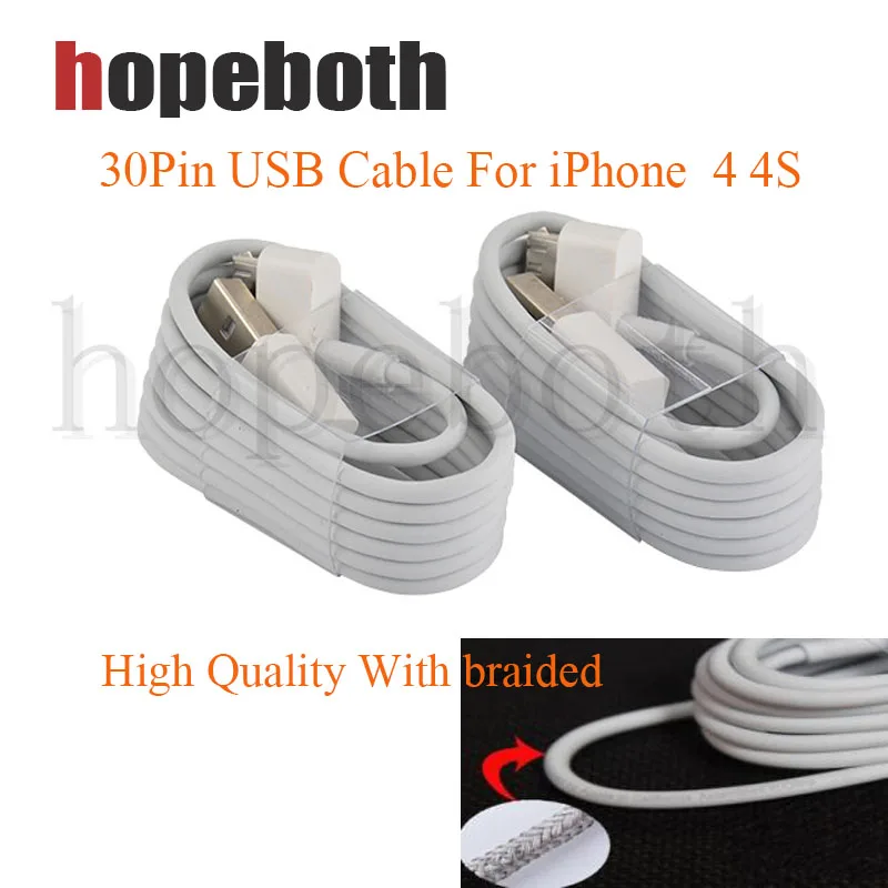 10 шт./лот для iPhone 4 5 USB Зарядное устройство кабель 30 pin 8Pin Плетеный белый usb передачи