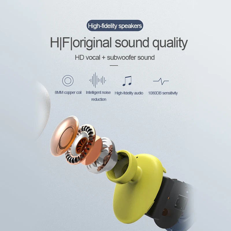 Мини беспроводные Bluetooth наушники вкладыши с микрофоном спортивные гарнитура для